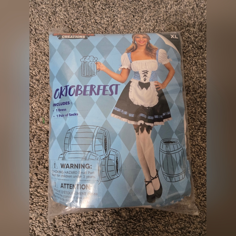 Oktoberfest Blue and White Women’s Dress Costume